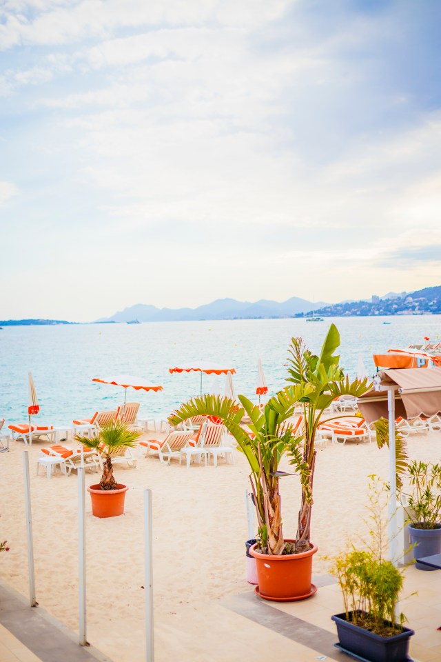 The bay of Cannes seen from Golfe Juan, Southern France