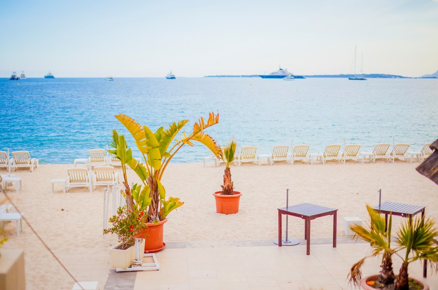 Mediterranean sea from the beach of Golfe Juan, French Riviera