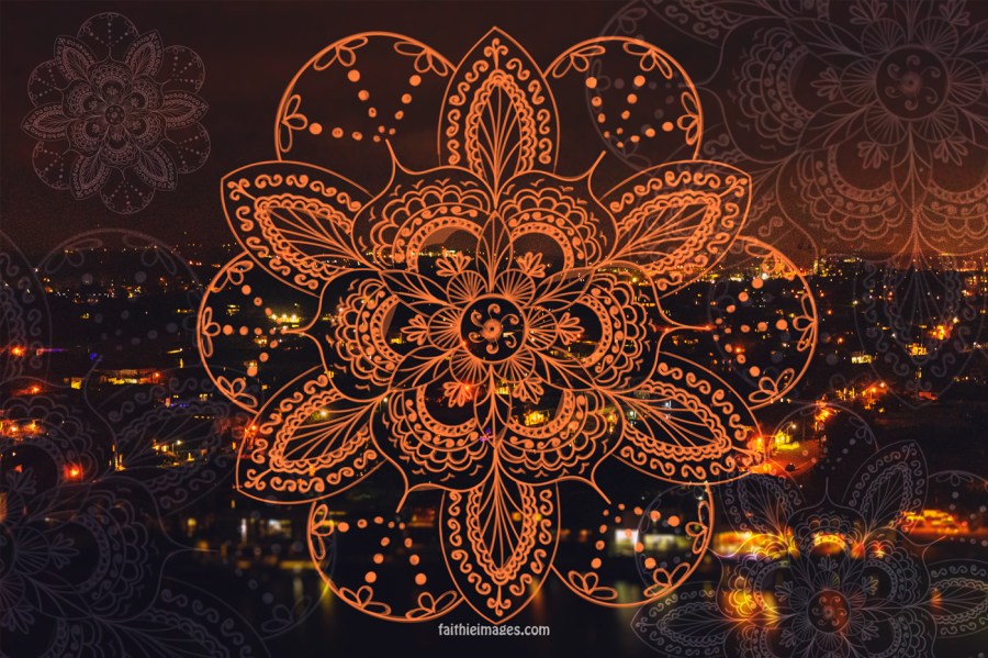 gold-coast-night-bokeh-orange-mandala-flower-NEW